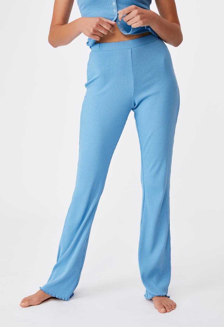 Cotton On - Rib bed pants - blue