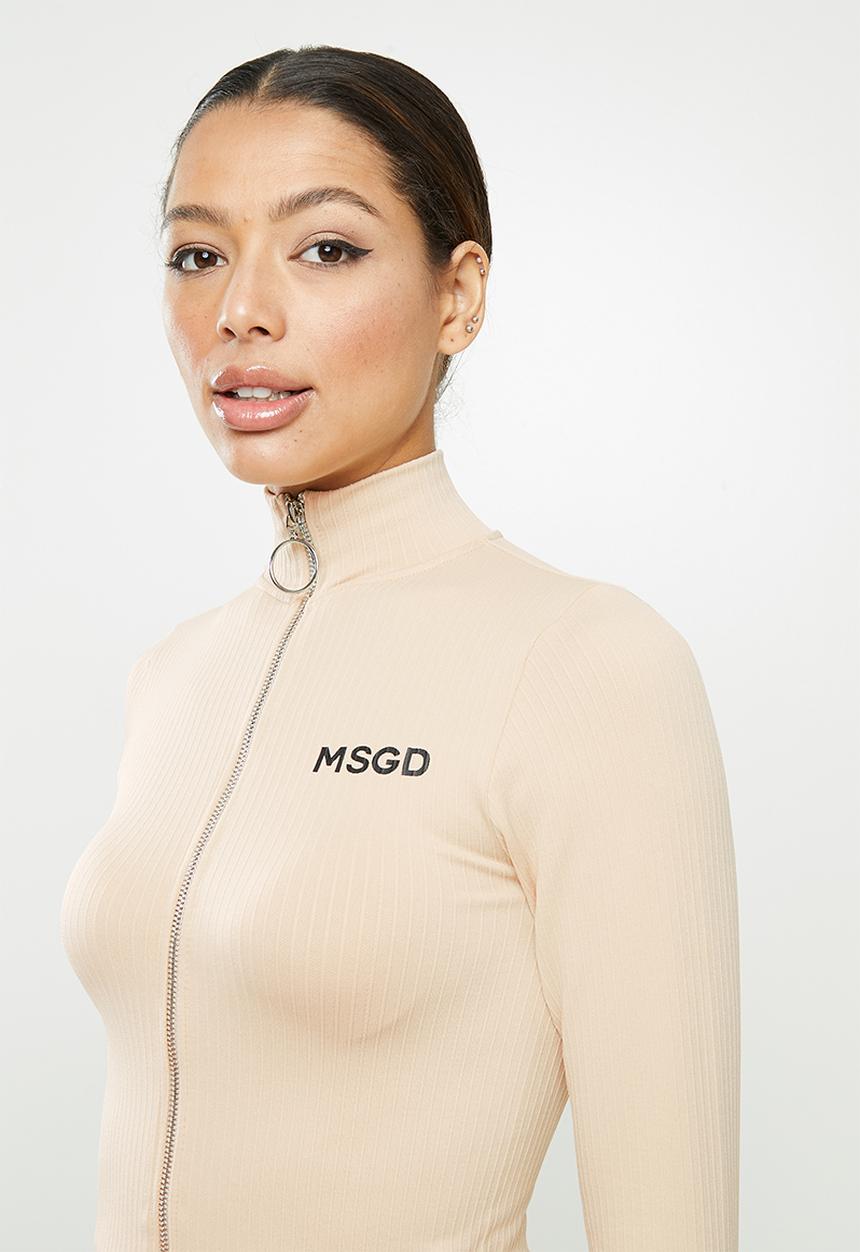 Missguided - Seamless rib jacket - beige