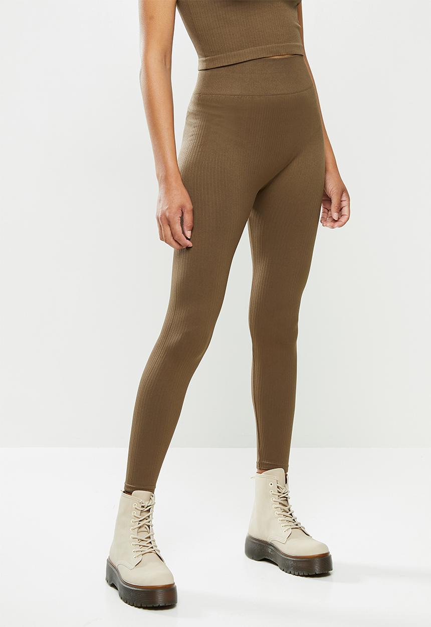 Missguided - Seamless rib legging - taupe