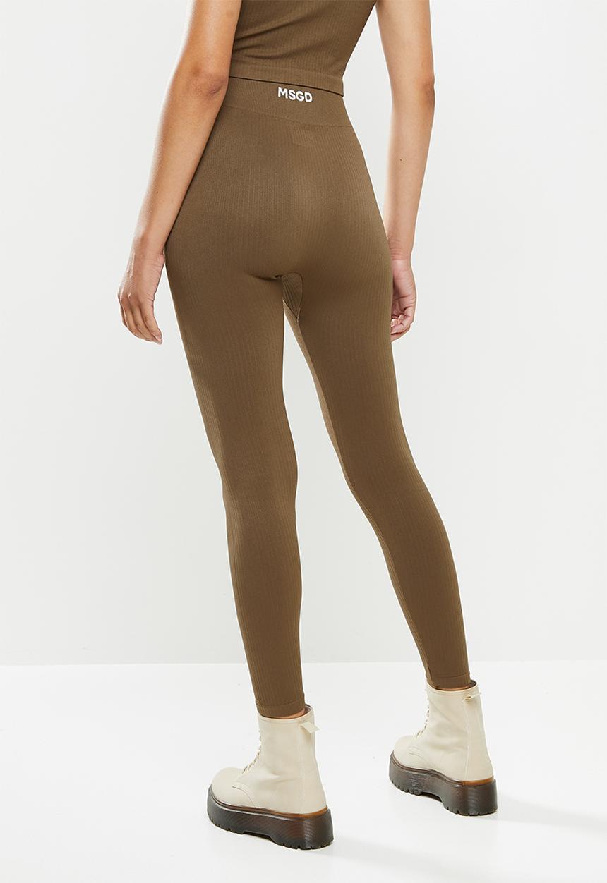Missguided - Seamless rib legging - taupe