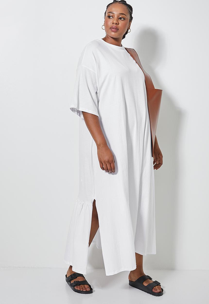 Superbalist - Tiered T-shirt dress - white