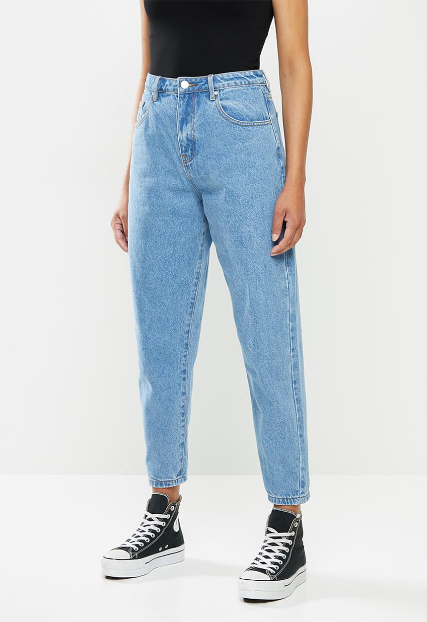 Missguided - Super wide leg tapered jeans - blue