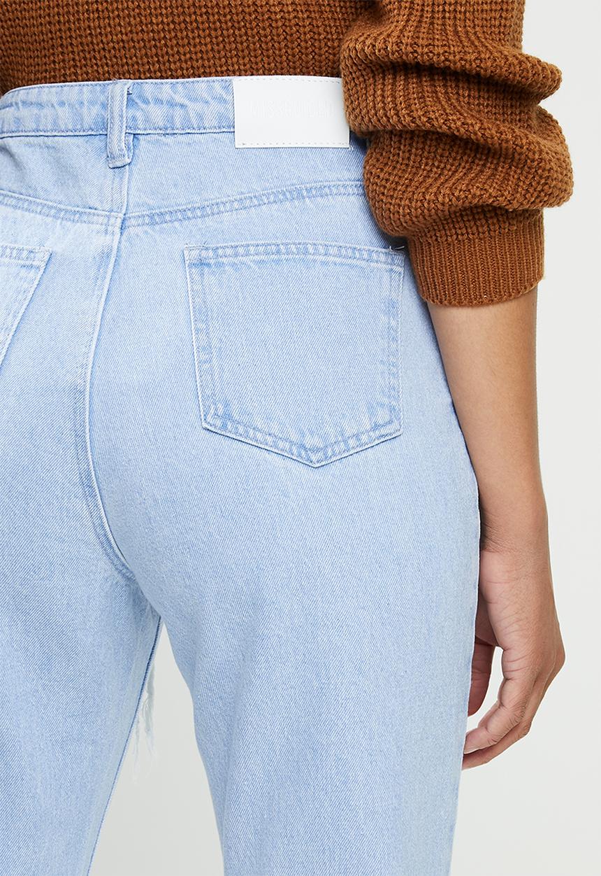 Missguided - Wrath long length distressed jean - blue