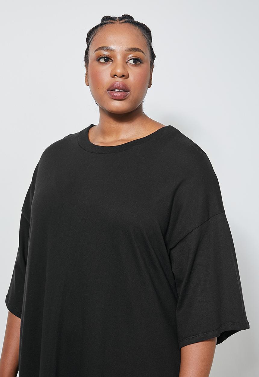 Superbalist - Tiered T-shirt dress - black