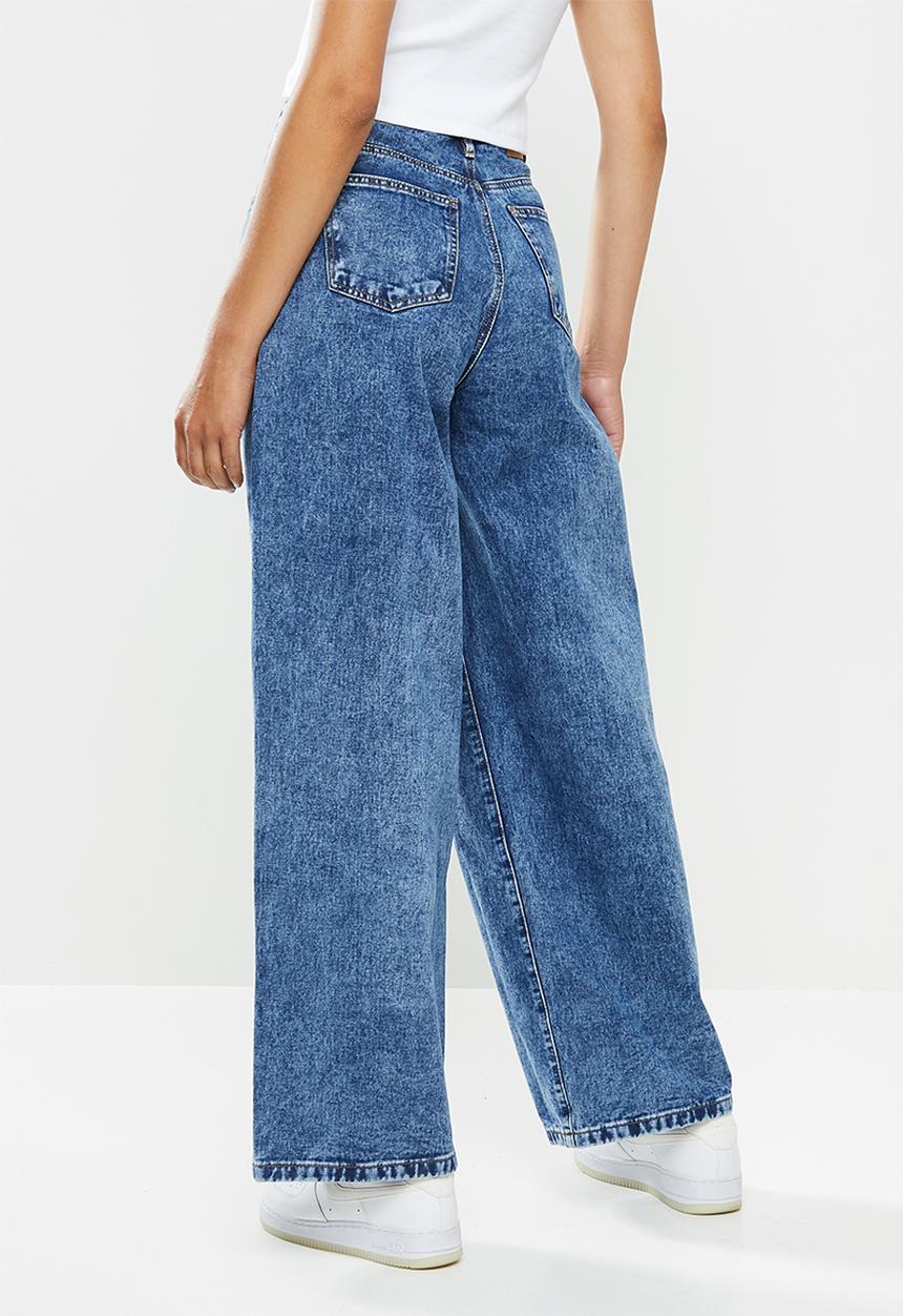 Missguided - Asymmetric waistband boyfriend jean - blue