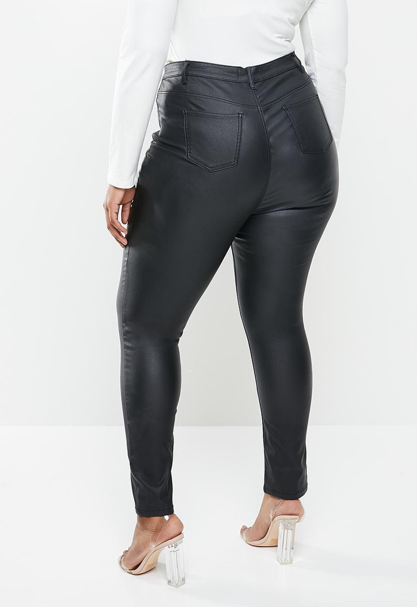 Missguided - Plus size split coated sinner skinny - black