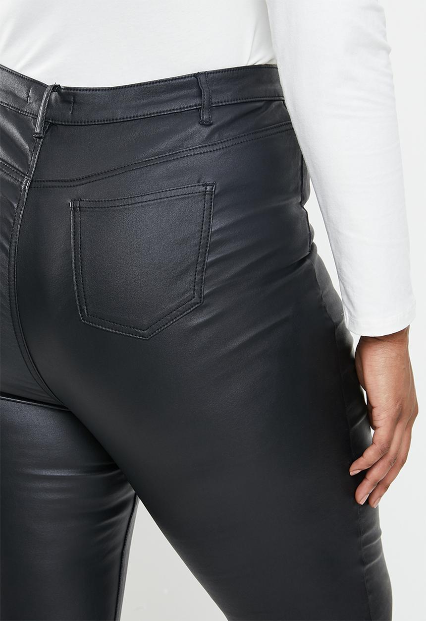 Missguided - Plus size split coated sinner skinny - black