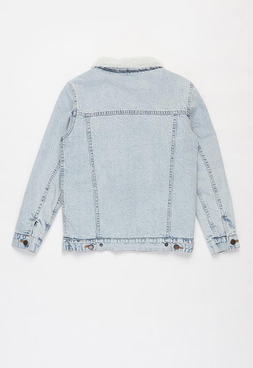 Free by Cotton On - Boys jessie dnm sherpa jacket - blue