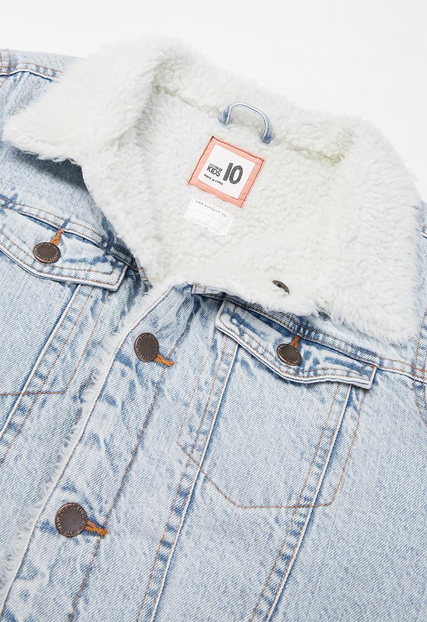 Free by Cotton On - Boys jessie dnm sherpa jacket - blue