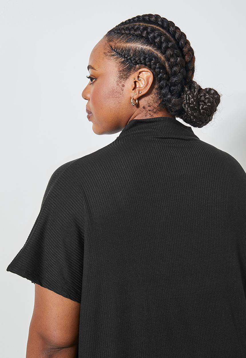 Superbalist - Rib midi tee dress - black