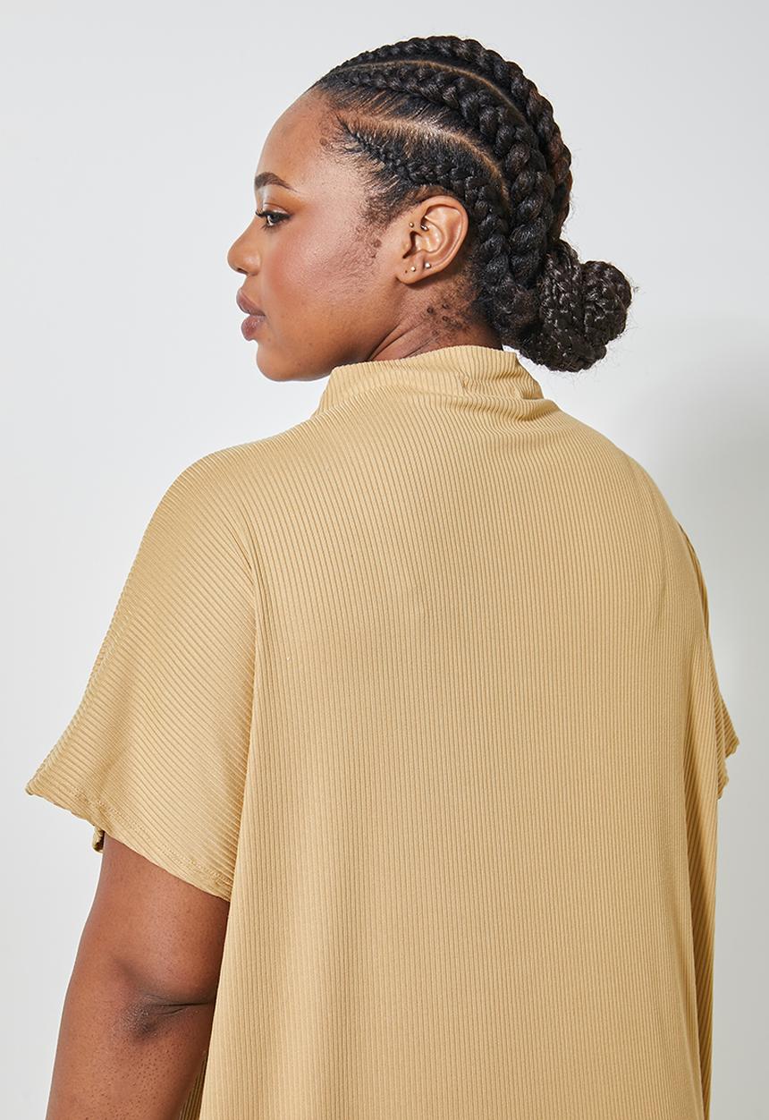Superbalist - Rib midi tee dress - beige 