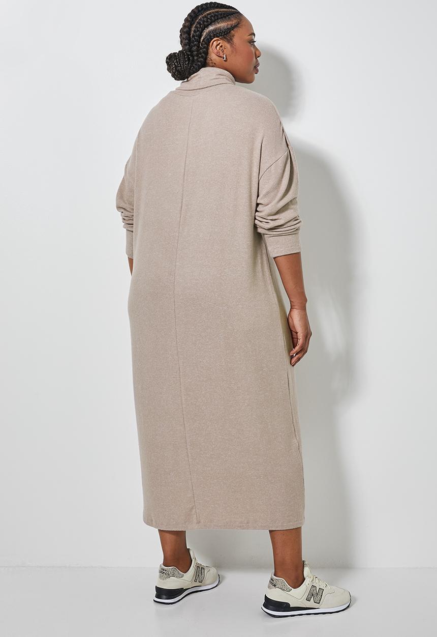 Superbalist - Dolman sleeve soft touch dress - taupe melange