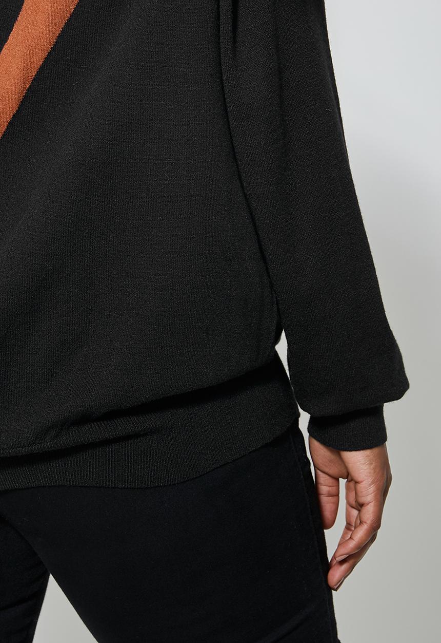 Superbalist - Plus chevron jumper - black & rust