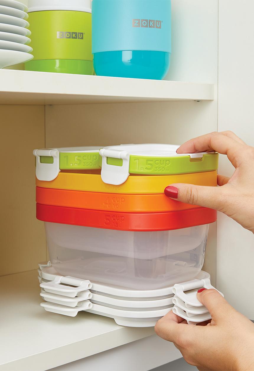 Zoku - 3 - pcs neat stack lunch set