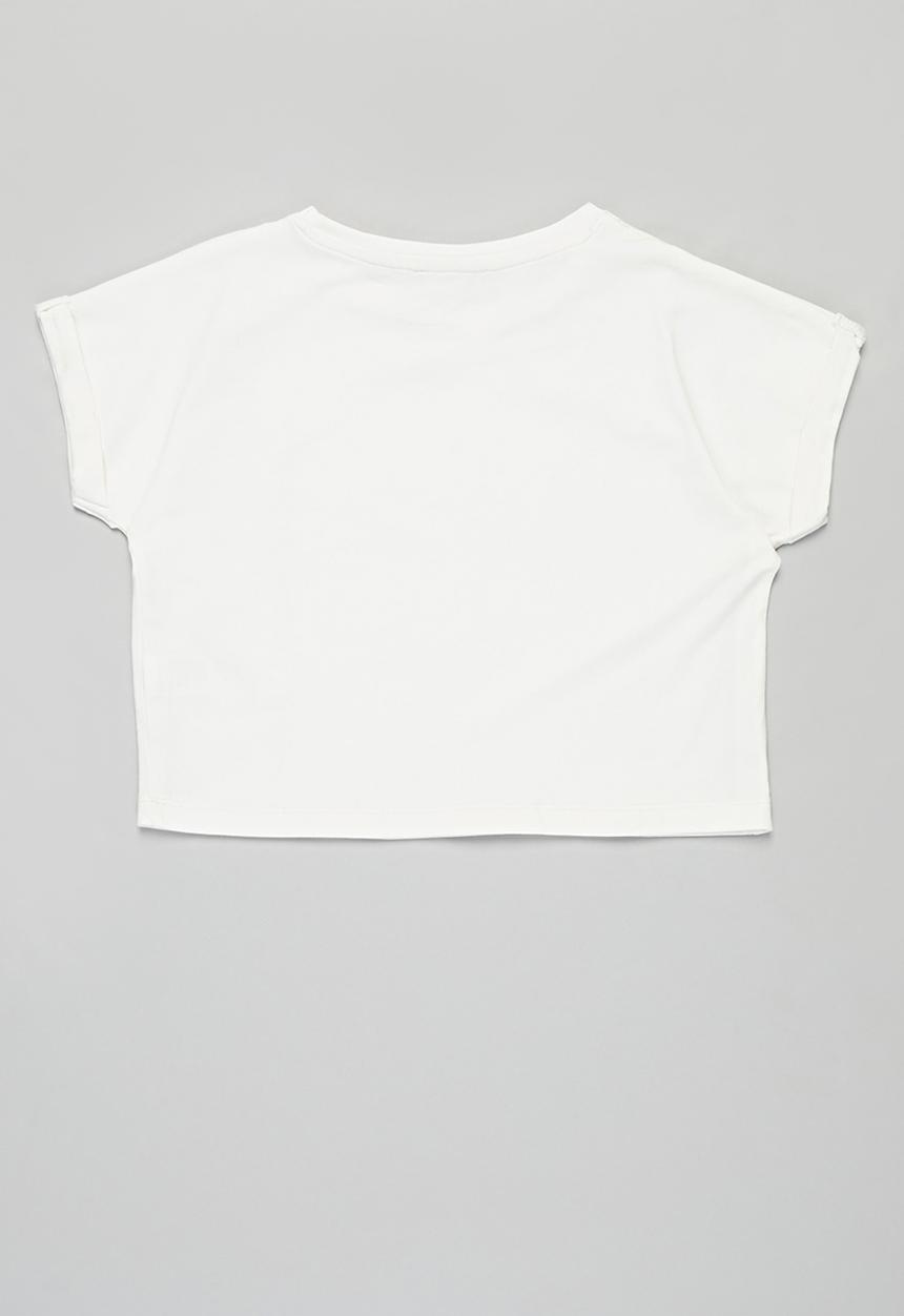 SISSY BOY - Sporty loose top with glitter logo - off white