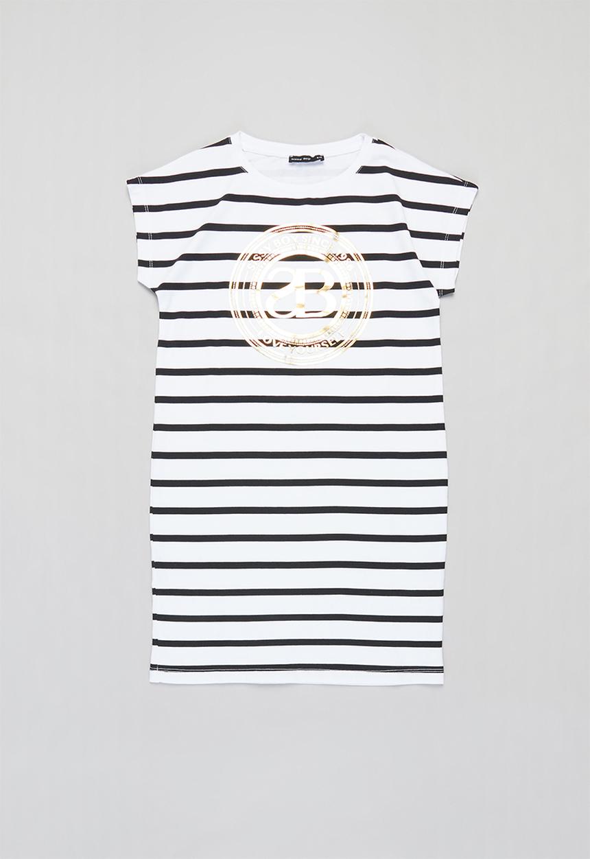 SISSY BOY - Short sleeve stripe T-shirt dress - black & white