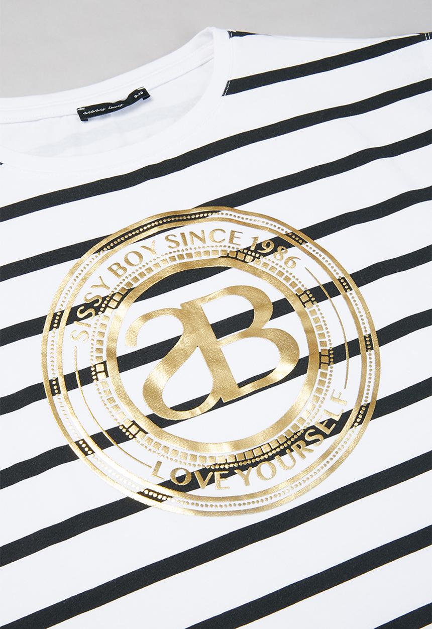 SISSY BOY - Short sleeve stripe T-shirt dress - black & white