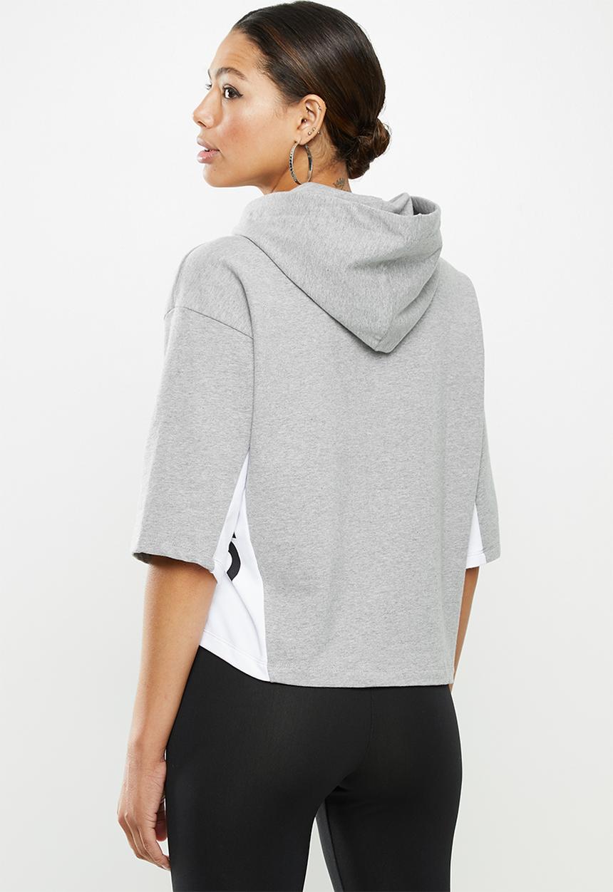 SISSY BOY - Crop hoodie with short sleeves - grey 