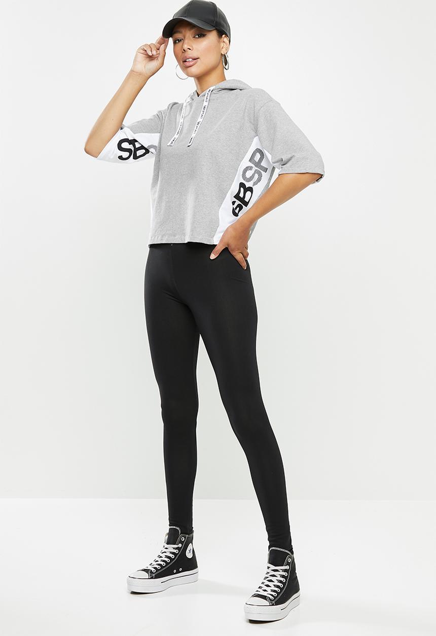 SISSY BOY - Crop hoodie with short sleeves - grey 
