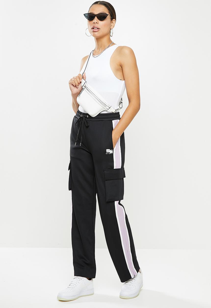 SISSY BOY - Track pants with zippable ankle areas - black & lilac