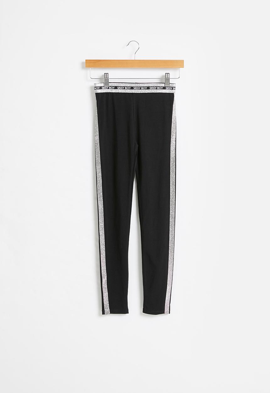 SISSY BOY - Blinged up leggings with diamante - black