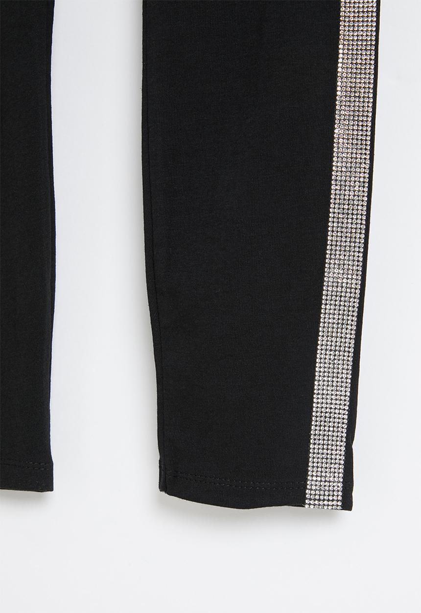 SISSY BOY - Blinged up leggings with diamante - black