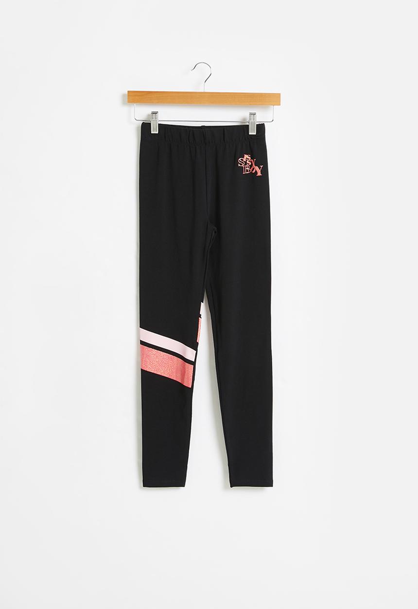 SISSY BOY - Glitter logo leggings - black