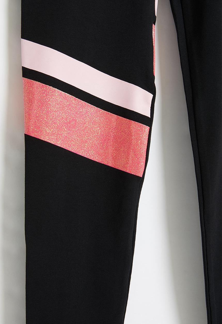SISSY BOY - Glitter logo leggings - black