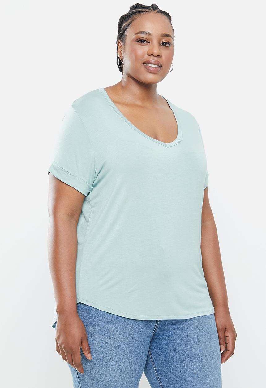Cotton On - Curve Karly short sleeve tee - blue