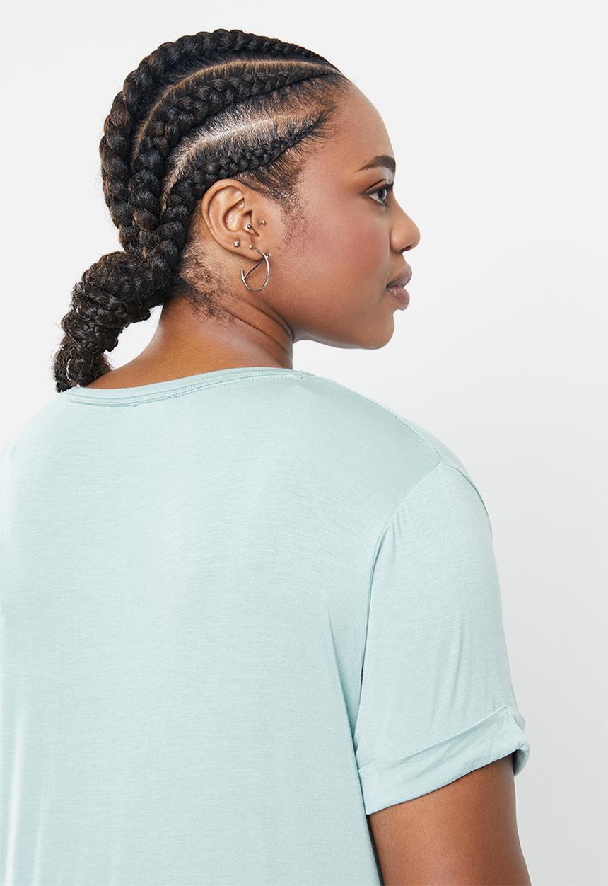 Cotton On - Curve Karly short sleeve tee - blue