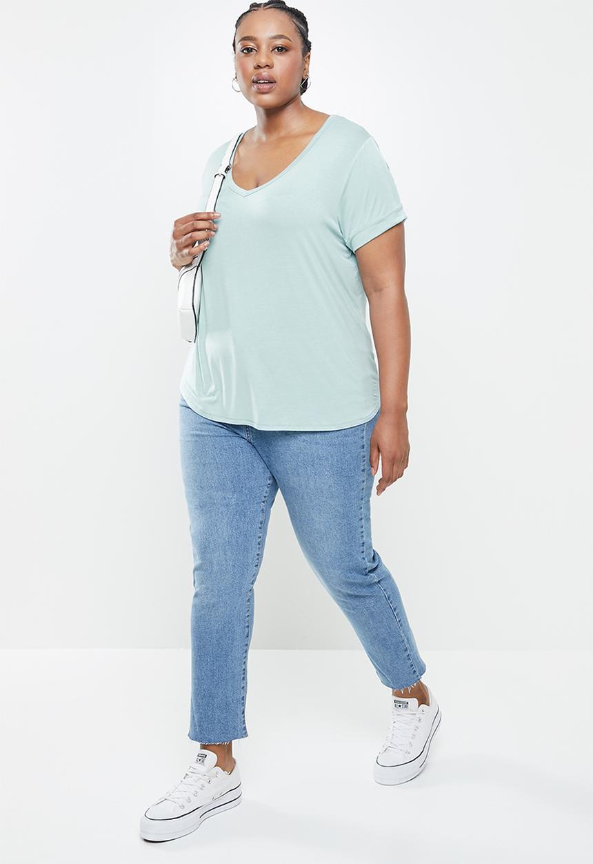 Cotton On - Curve Karly short sleeve tee - blue