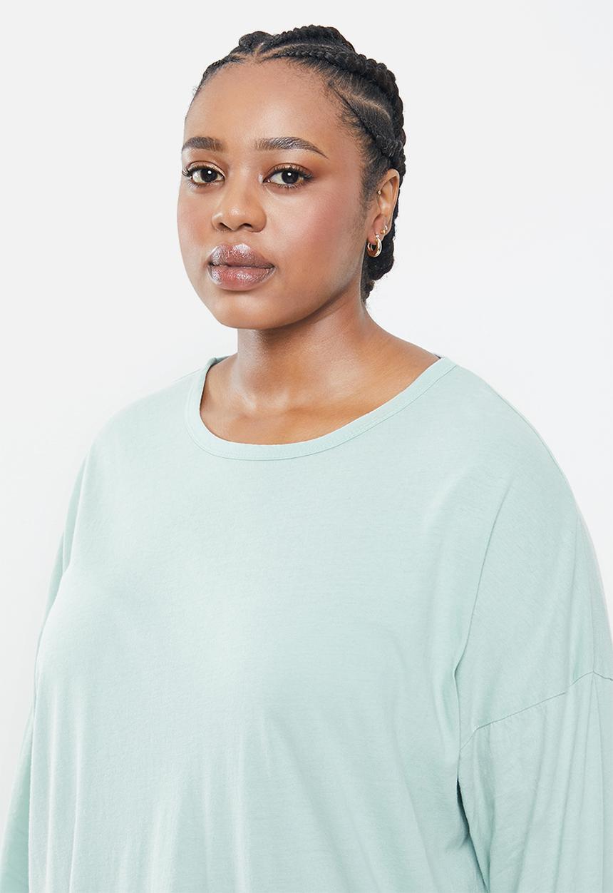 Cotton On - Curve Kyle oversized long sleeve top - sage 