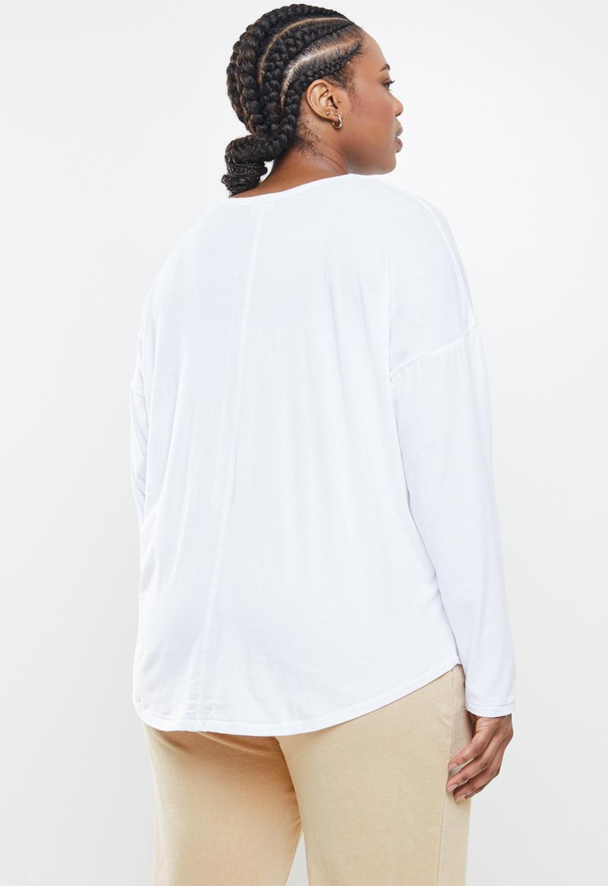 Cotton On - Curve Kyle oversized long sleeve top - white