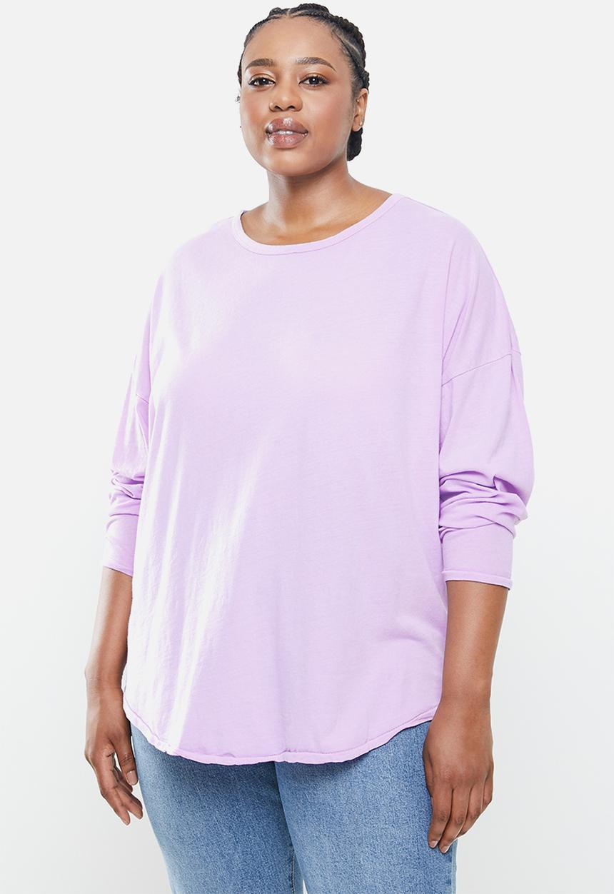 Cotton On - Curve Kyle oversized long sleeve top - lilac