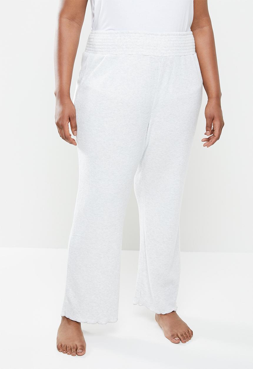 Cotton On - Curve super soft rib lounge pant - grey 