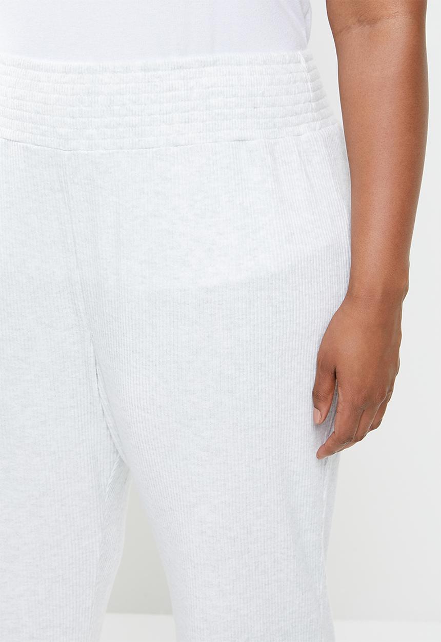 Cotton On - Curve super soft rib lounge pant - grey 