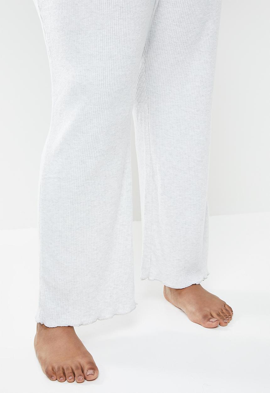 Cotton On - Curve super soft rib lounge pant - grey 