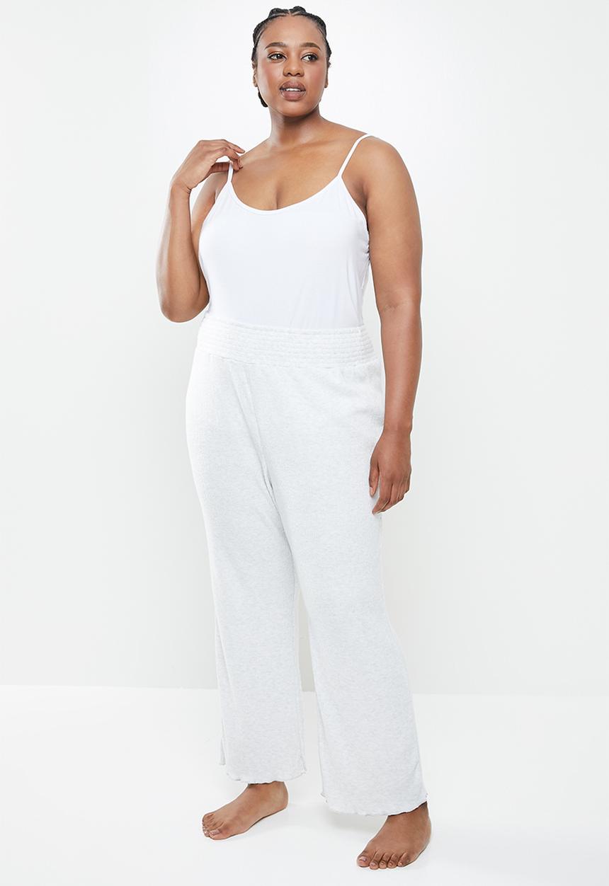 Cotton On - Curve super soft rib lounge pant - grey 