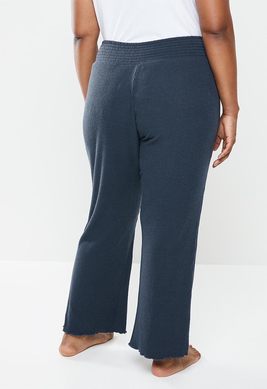 Cotton On - Curve super soft rib lounge pant - navy 
