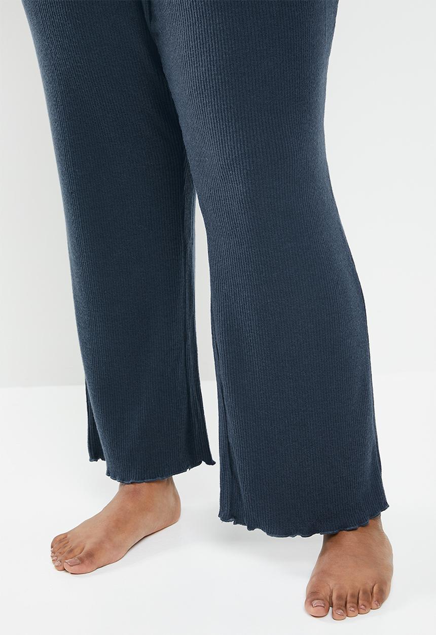 Cotton On - Curve super soft rib lounge pant - navy 