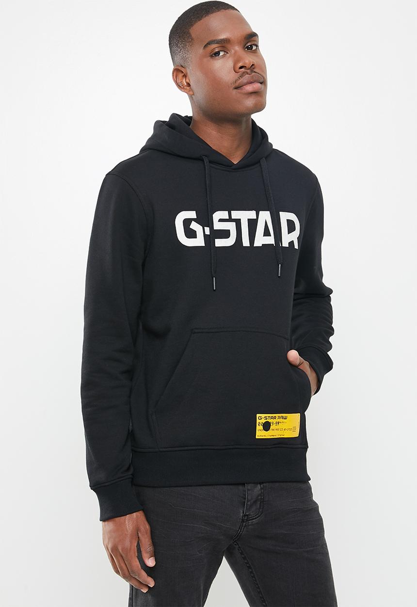 G-STAR - G-star hooded long sleeve sweat - black