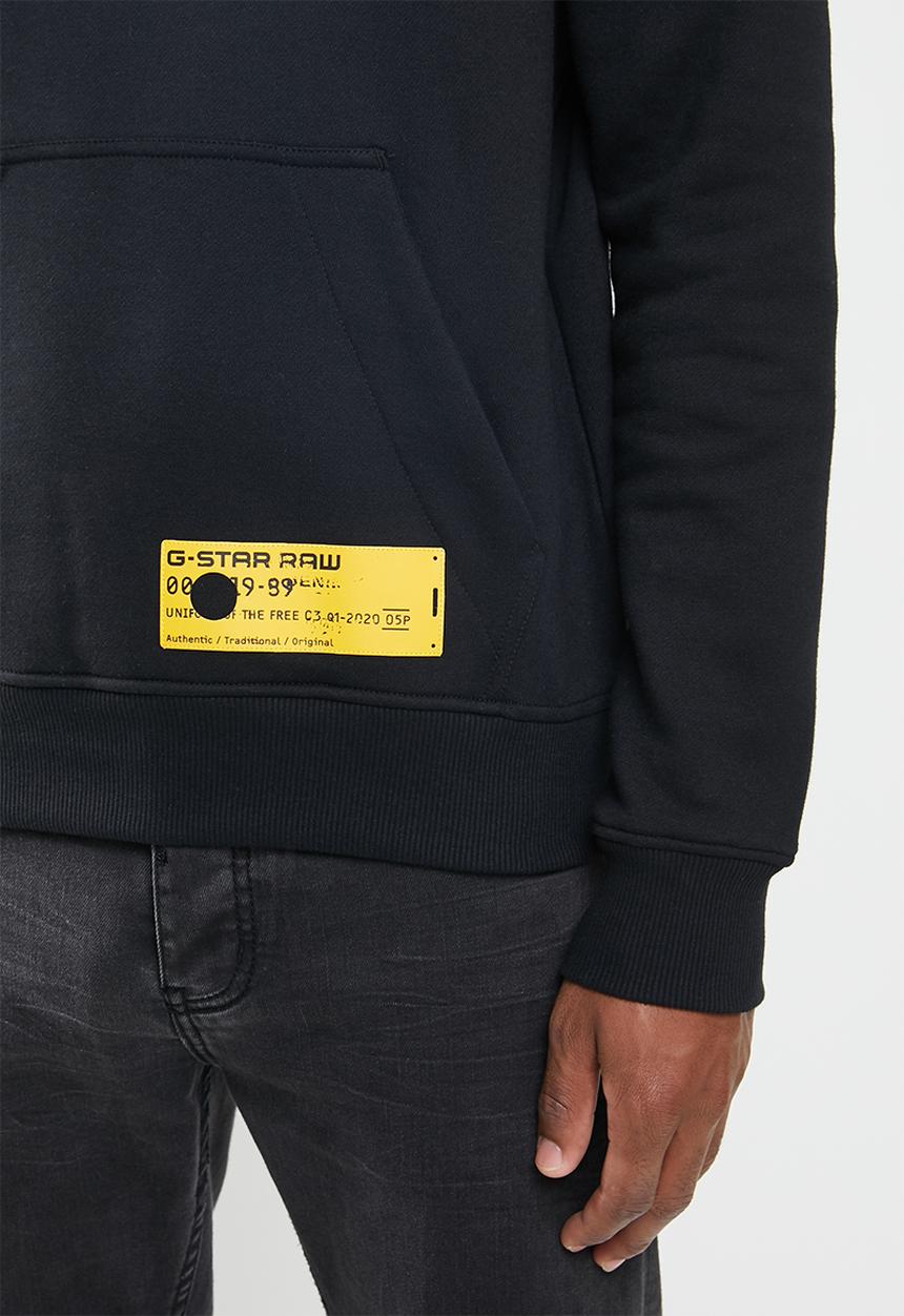 G-STAR - G-star hooded long sleeve sweat - black