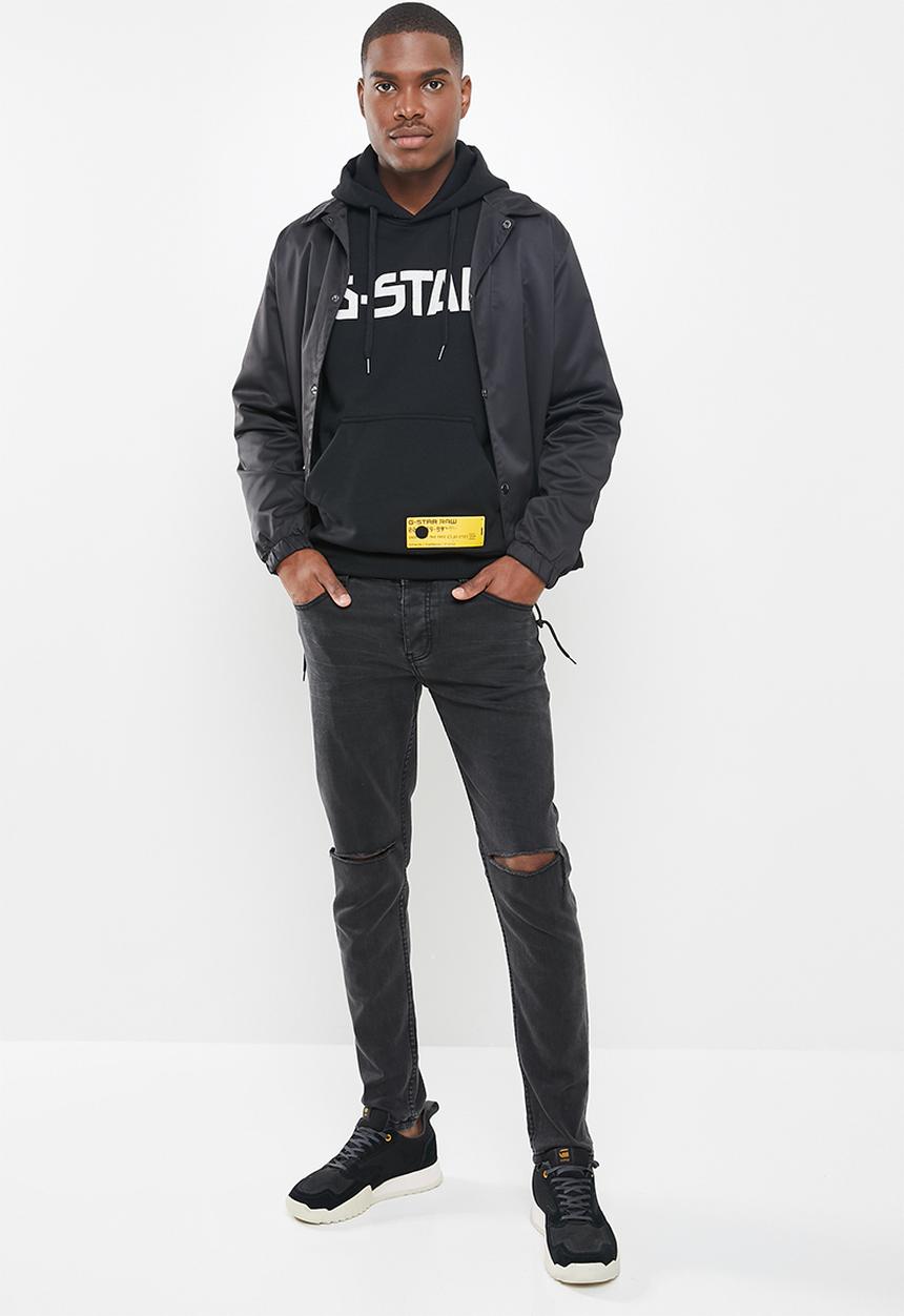 G-STAR - G-star hooded long sleeve sweat - black
