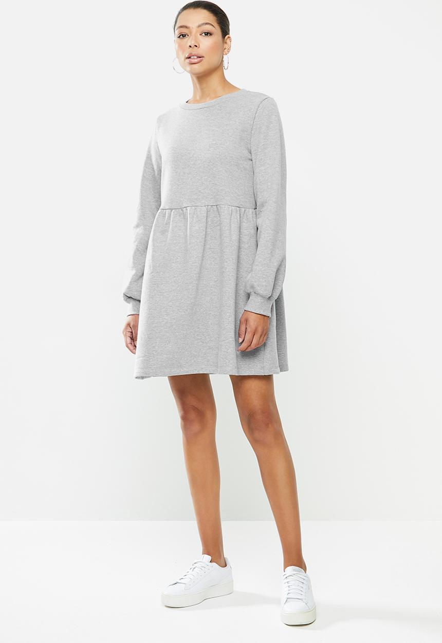 Blake - Fleece babydoll mini dress - grey 