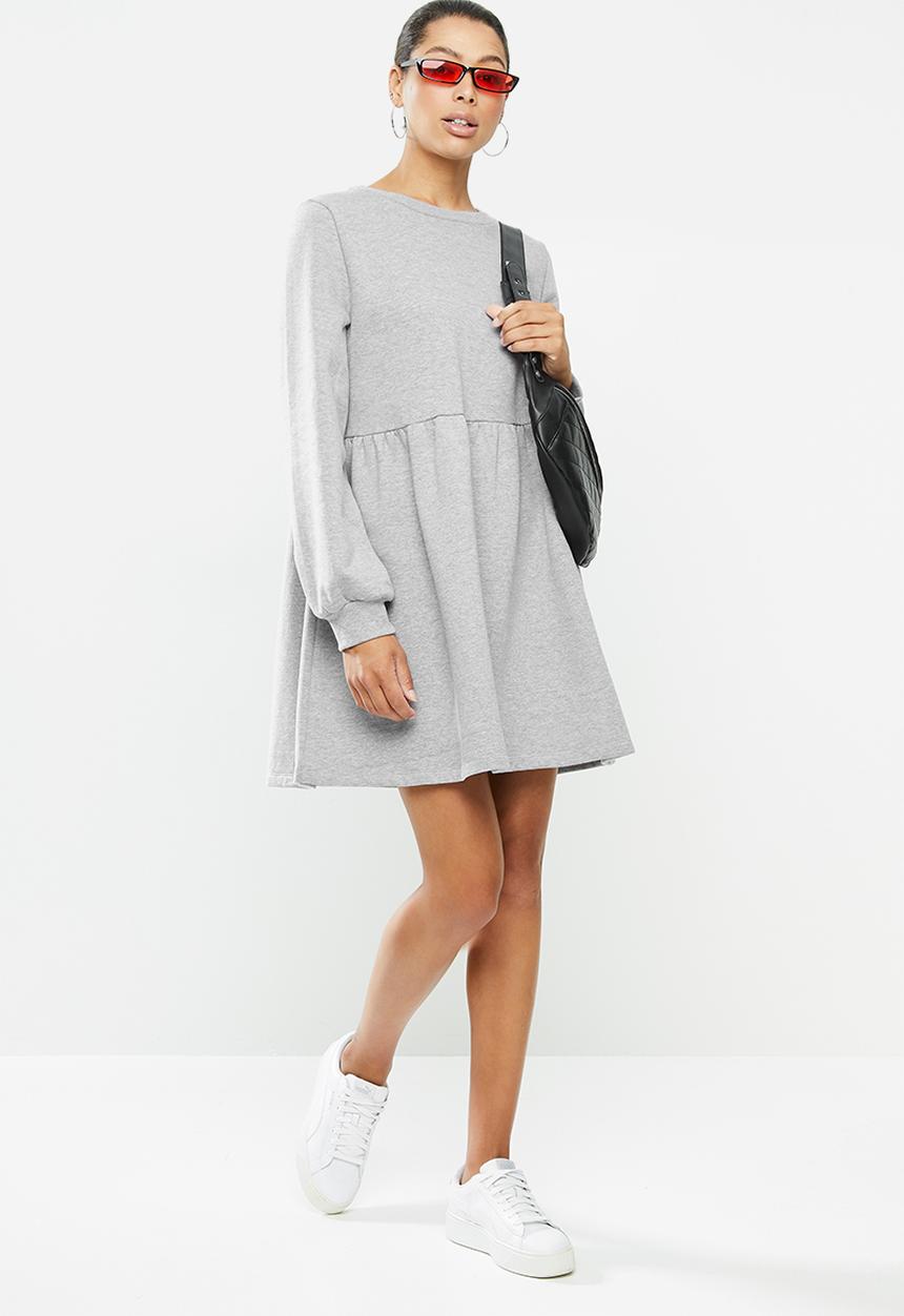 Blake - Fleece babydoll mini dress - grey 