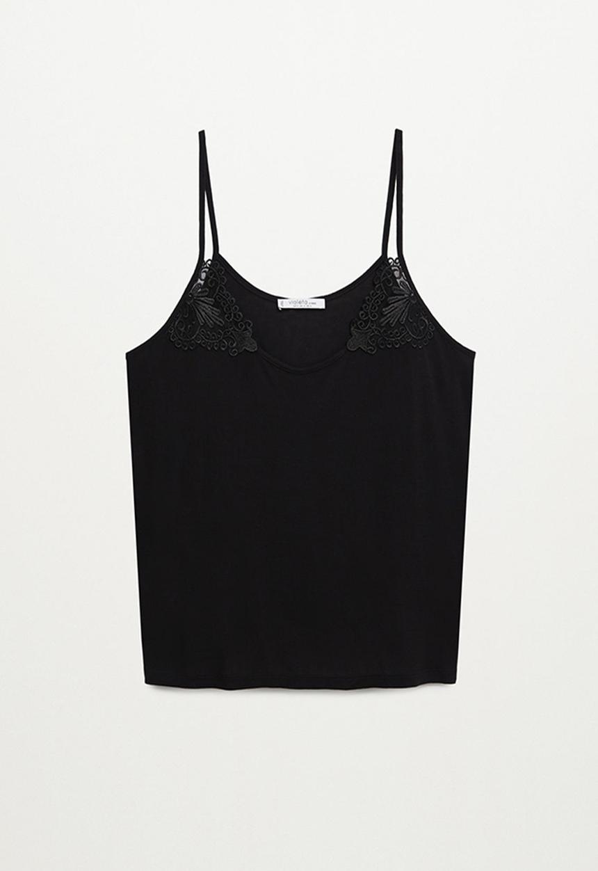 Violeta by Mango - Plus T-shirt lenci - black