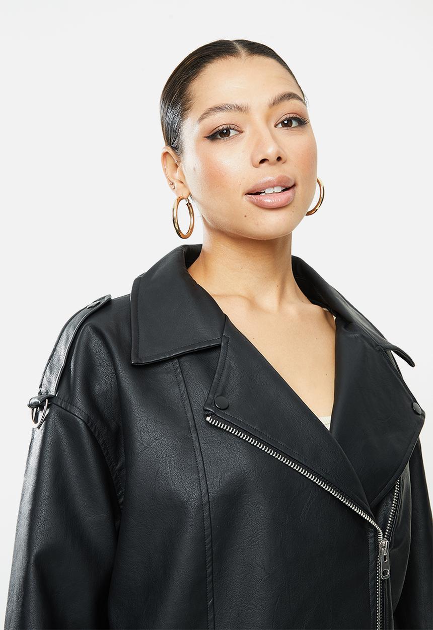 Missguided - Longline vintage biker - black