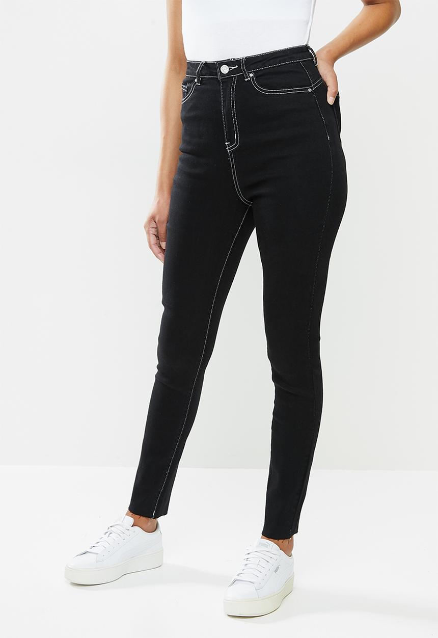 Missguided - Contrast stitch sinner skinny jean - blue