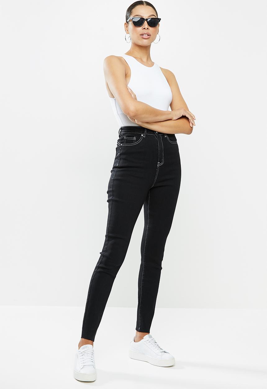 Missguided - Contrast stitch sinner skinny jean - blue
