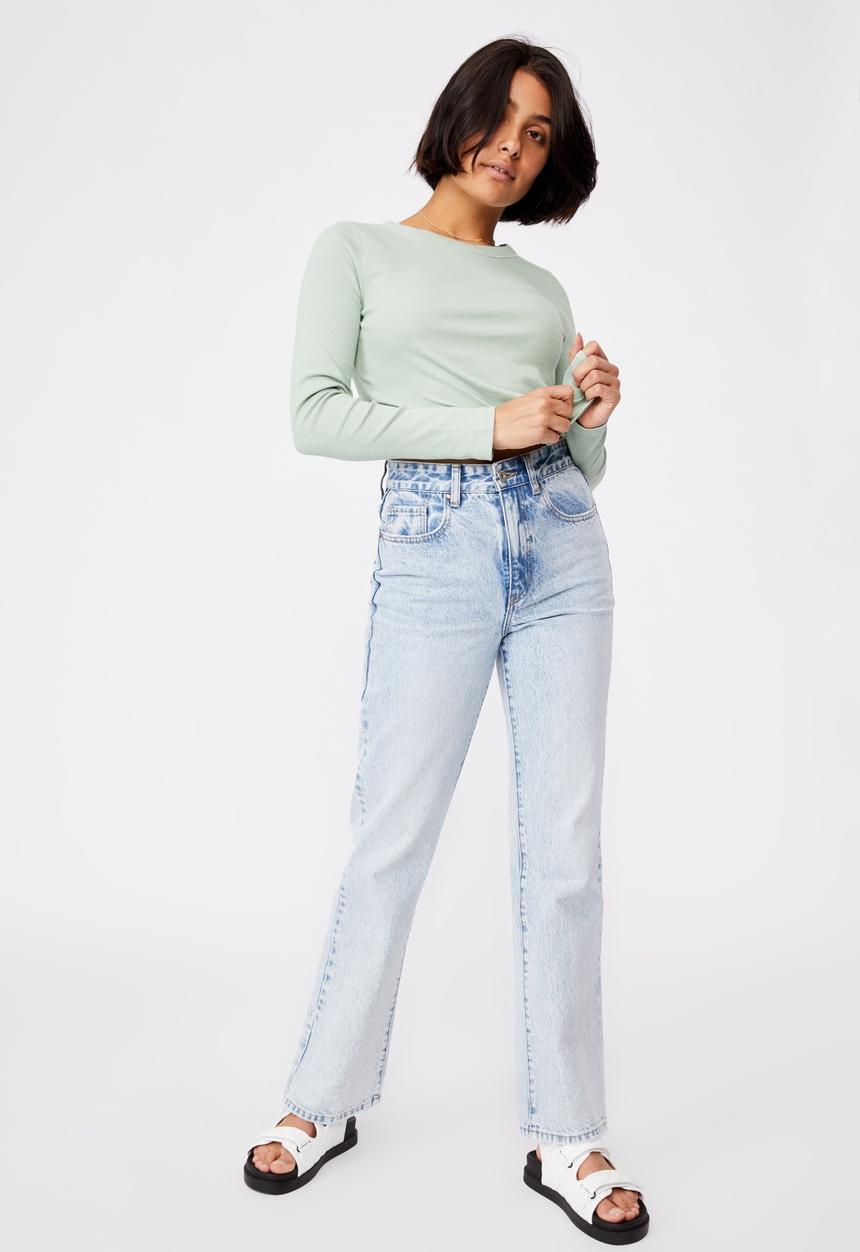 Cotton On - The turn back long sleeve top - sage 